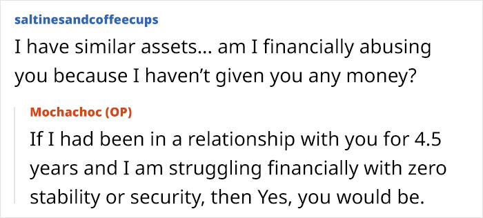 Woman Furious After Internet Turns The Tables On Her And Says She's Financially Controlling Her BF