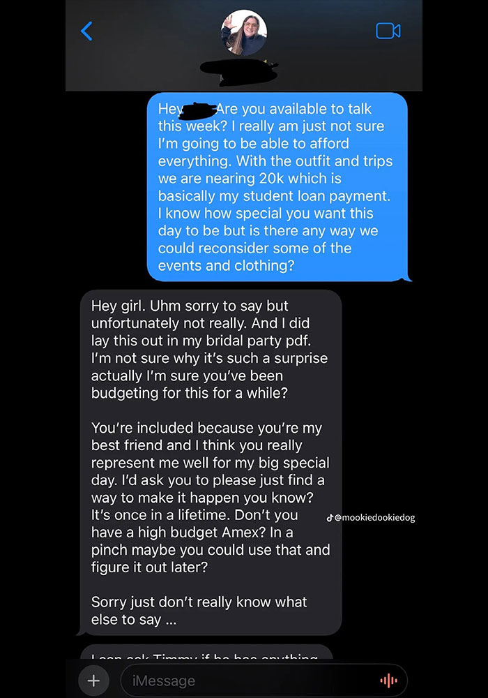 “I’m Sure You’ve Been Budgeting”: Bride Asks Best Friend To Take Out $20k Loan For Wedding Expenses “I’m Sure You’ve Been Budgeting”: Bride Asks Best Friend To Take Out $20k Loan For Wedding Expenses