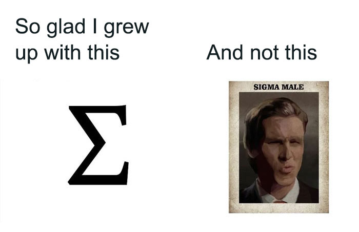&ldquo;Sigma face meme contrasting math symbol with iconic expression, highlighting viral TikTok trend.&rdquo;