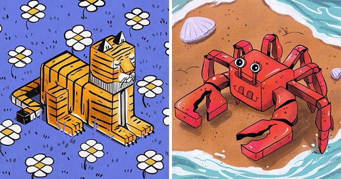 In My Drawings, I Play With The Shape Of Animals, Here Are 10 Of Them