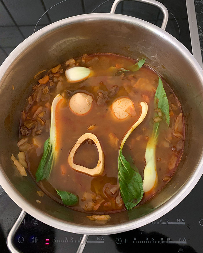 My Painter Dad Made The Soup Look Like Edvard Munch's "The Scream"