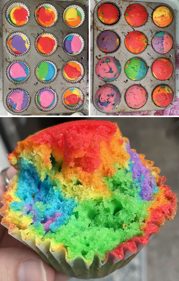 My Mom And I Made Rainbow Cupcakes To Celebrate Pride Month