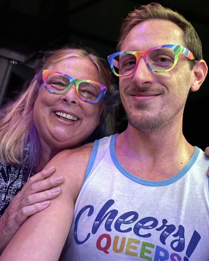 My Mom And I Are Sporting Our Pride Glasses! My Mom Wishes Everyone A Happy Pride And Gives You All Mom Hugs