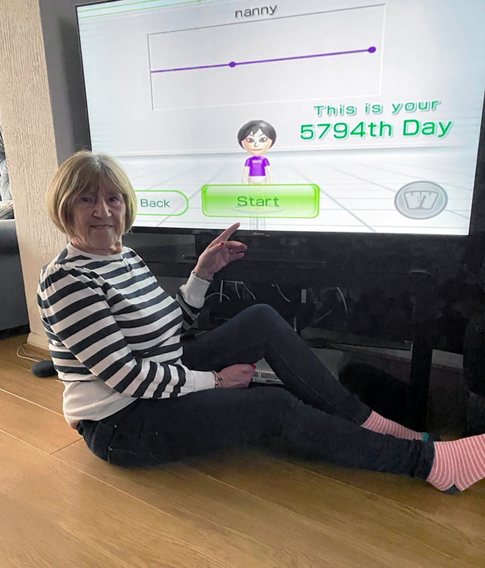 My Grandma Has Been Playing Wii Fit Every Morning For 10 Years, And She Is Still Going. She Wakes Up Every Morning And Does Exercises To Stay Fit! Almost 16 Years