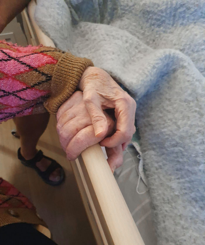 My Grandma Holding My Grandpa's Dying Hand - 100 Years Old