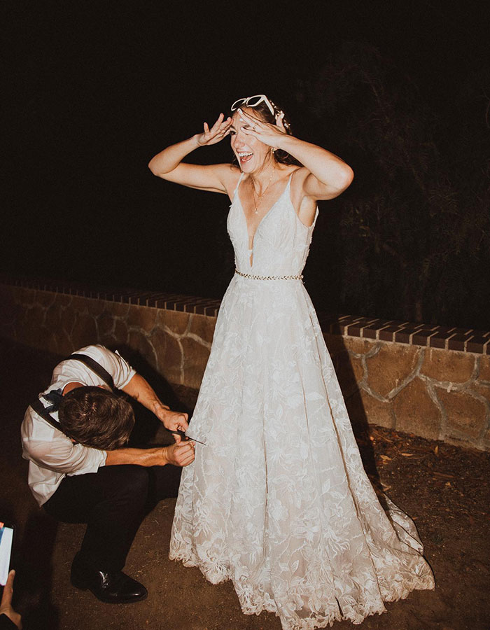 Bride Repurposes Wedding Dress During Reception, Sparks Debate About Tradition
