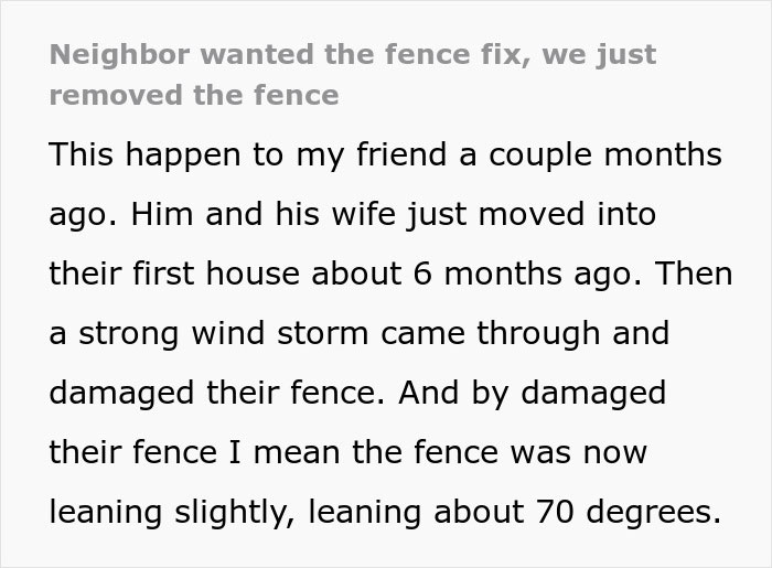 Neighbor Tries To Make Man Fix His Fence So They Could Use The Pool, He Removes It As Retaliation