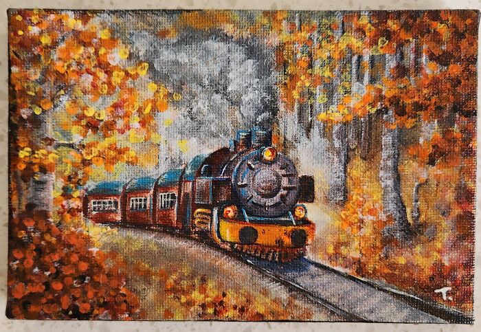 Postcard Size Tiny Train For My Grandfather