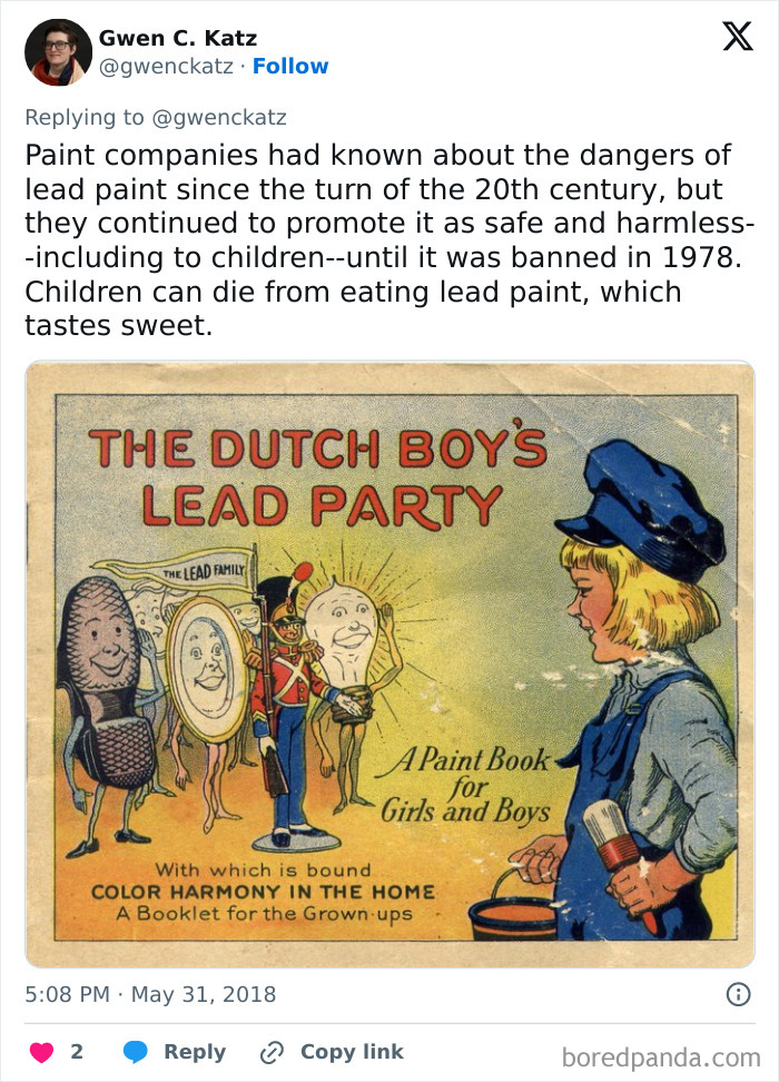 Lead Was Used Extensively Before Being Banned In The US. This Ad Captures How Lead Was Extremely Frequent In Everyday Life