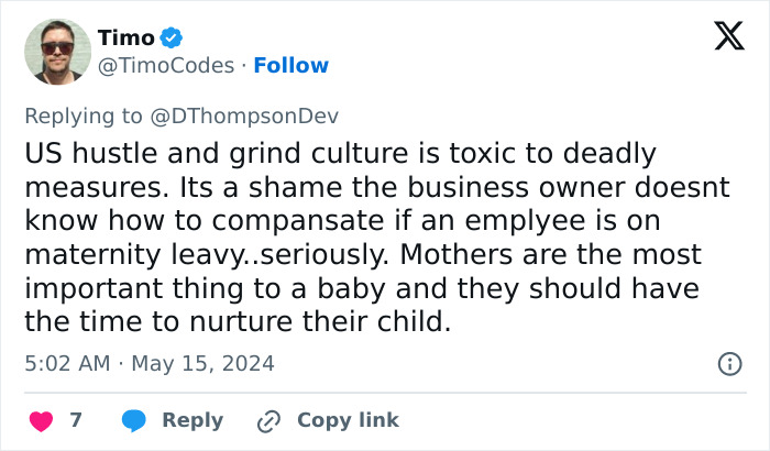 CEO Brought To Tears By Mom Who Came In To Work 2 Days After Giving Birth, Gets Destroyed Online CEO Brought To Tears By Mom Who Came In To Work 2 Days After Giving Birth, Gets Destroyed Online