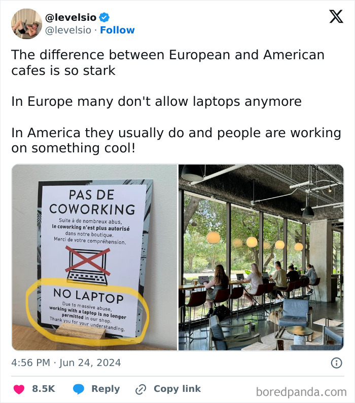 American Can&rsquo;t Understand Why European Cafes Are Banning Laptops, Gets A Reality Check