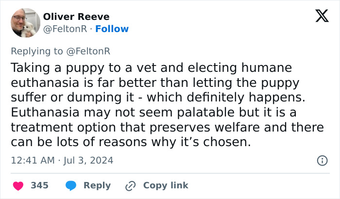 Vet Applauded For Response After Owner Brings In Seven-Week-Old Puppy To Be Put Down Vet Applauded For Response After Owner Brings In Seven-Week-Old Puppy To Be Put Down