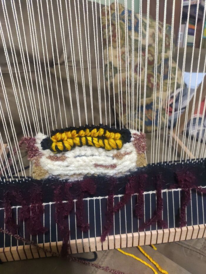 I Am A Beginner Weaver And Here's The "Death" Tapestry I Made