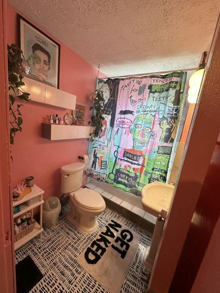 Re-Did My Bathroom This Weekend And It’s Giving ✨weird Barbie✨ Vibes That I Am Absolutely Here For 🖤
