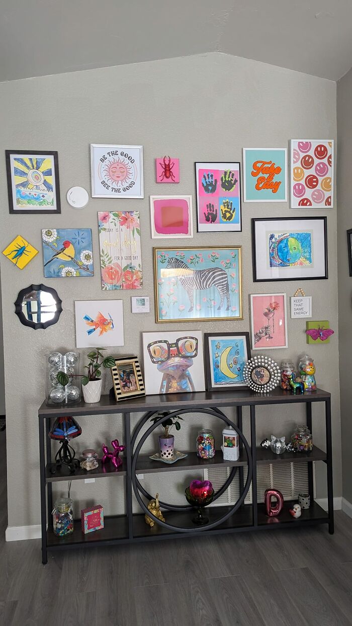 Finally Finished My Gallery Wall!! I've Been Collecting Pieces Forever. Makes Me Happy 😊