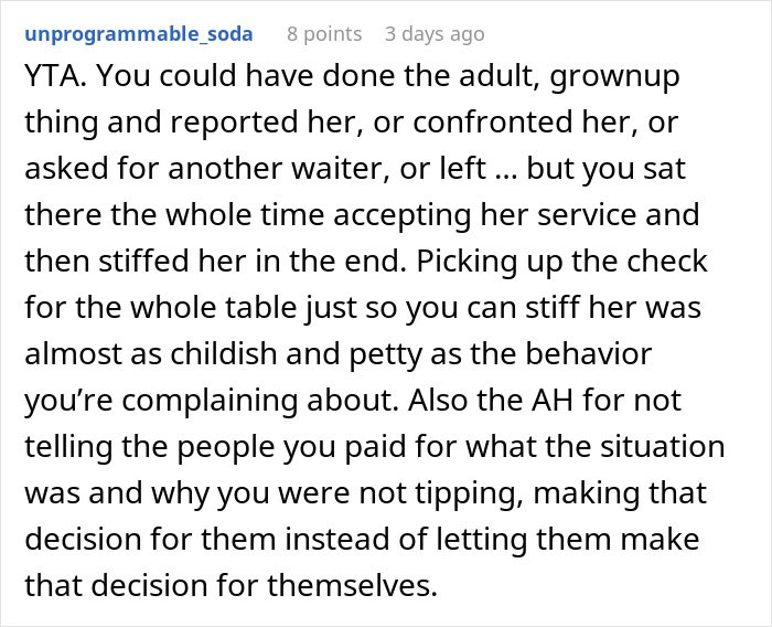 Restaurant Customer Leaves Zero Tip After Accidentally Overhearing What Waitress Said About Her