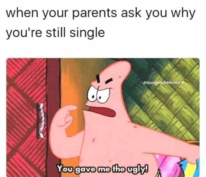 Animated character expressing frustration in a relatable meme about being asked why they are still single.