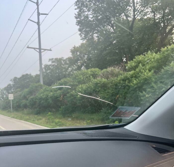 Got My Wife’s Car Windshield Fixed On Tuesday After Waiting Over A Month For Our Appointment. My Wife Sent Me This Today