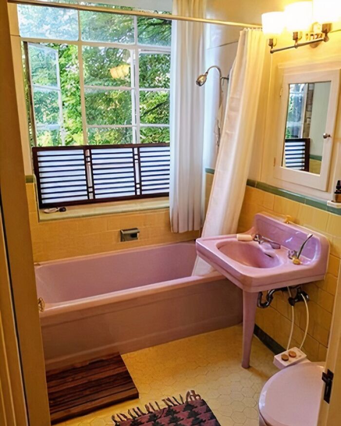 1930’s Traditional In Portland, Or. @ur_great_grandma Sent This Over As Their Current Place Of Residence. Be Jealous As They Get To Use This Bathroom Everyday And Do Their Business In That Beautiful Original Lavender Toilet 😂. Portland Is Another Great Vintage Town And I Always Love To See The Great Bathrooms That Still Exist There. Thanks So Much For Submitting ✨❤️🏆