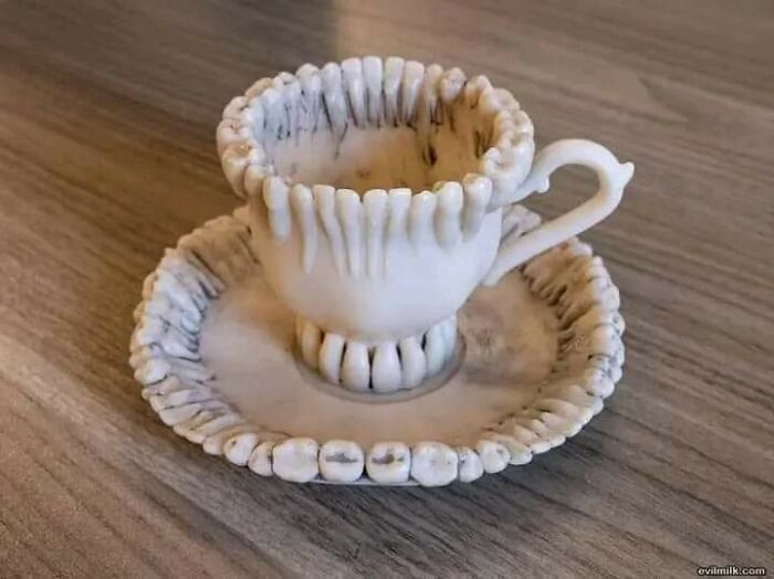 Tea Cup Made Of Teeth