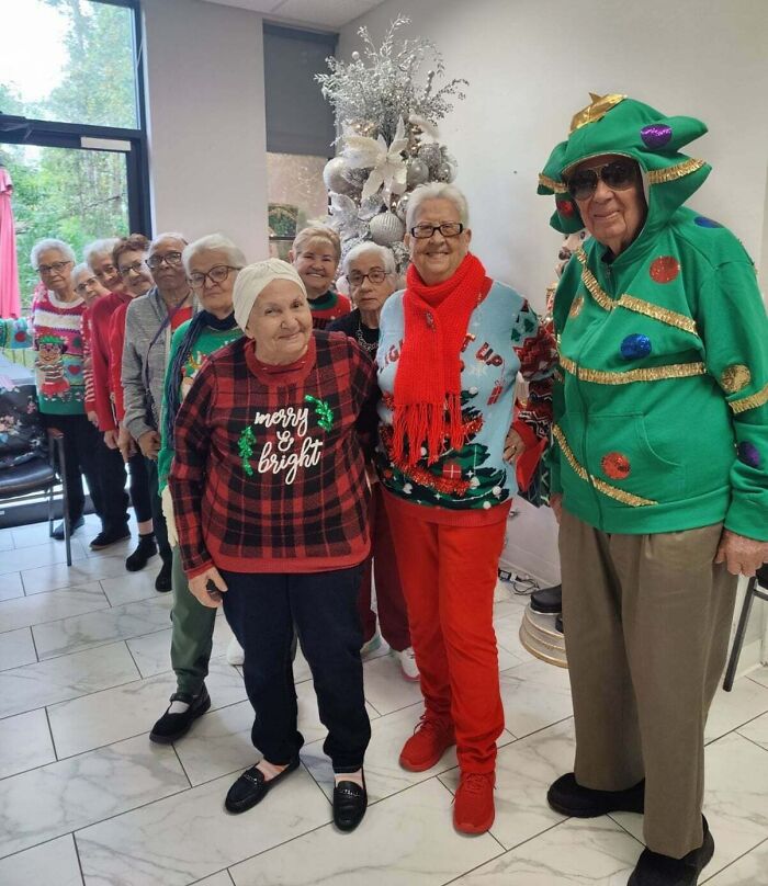 My 97-Year-Old Grandfather Got Sick And Couldn't Attend His Halloween Costume Contest. He Was All Better For Enjoying His Christmas Holiday Week Party