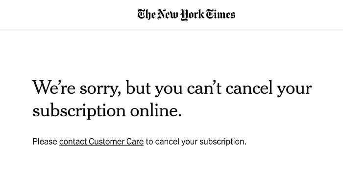 After Going Through Five Pages To Cancel Your $4 New York Times Subscription You Get This