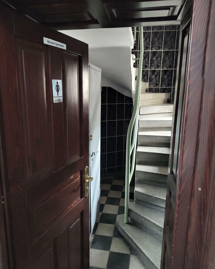Almost Every Female Bathroom At My University Has This Narrow, Twisty Staircase