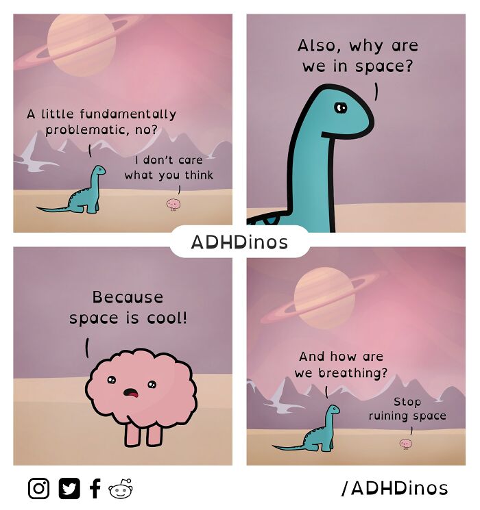 “Adhdinos”: My Webcomic About The Daily Struggles I Experience With Adhd ( New Pics)