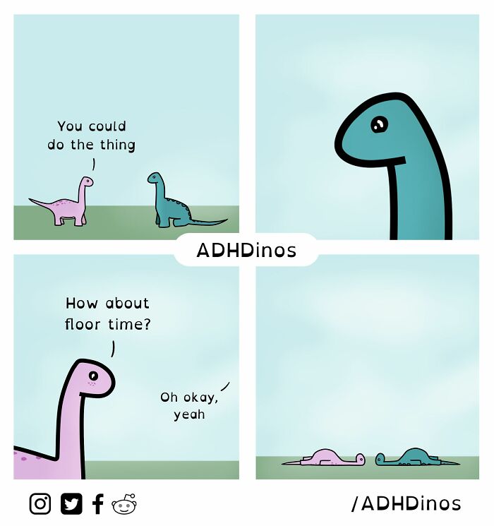 “Adhdinos”: My Webcomic About The Daily Struggles I Experience With Adhd ( New Pics)