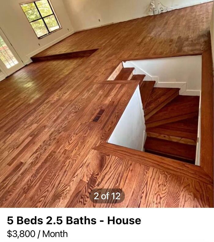 I Saw This House For Rent. Original Hardwood And Bonus Death Trap Stairwell