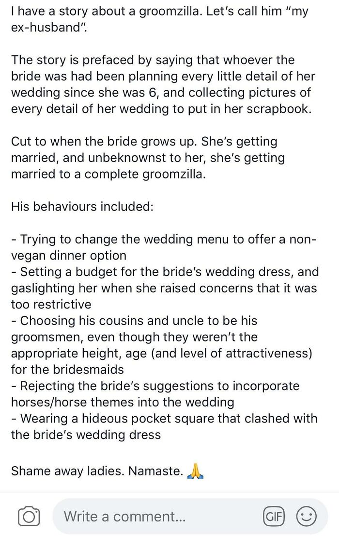 Bride Flips Out When Husband Tries To Input Suggestions For His Own Wedding