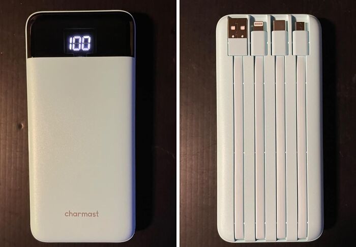  Portable Charger With Built-In Cables: Power Up Your Devices On The Go, No Extra Cords Needed!