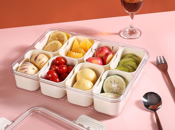  Divided Serving Tray With Lid And Handle: The Perfect Companion For Picnics, Parties, And On-The-Go Snacking