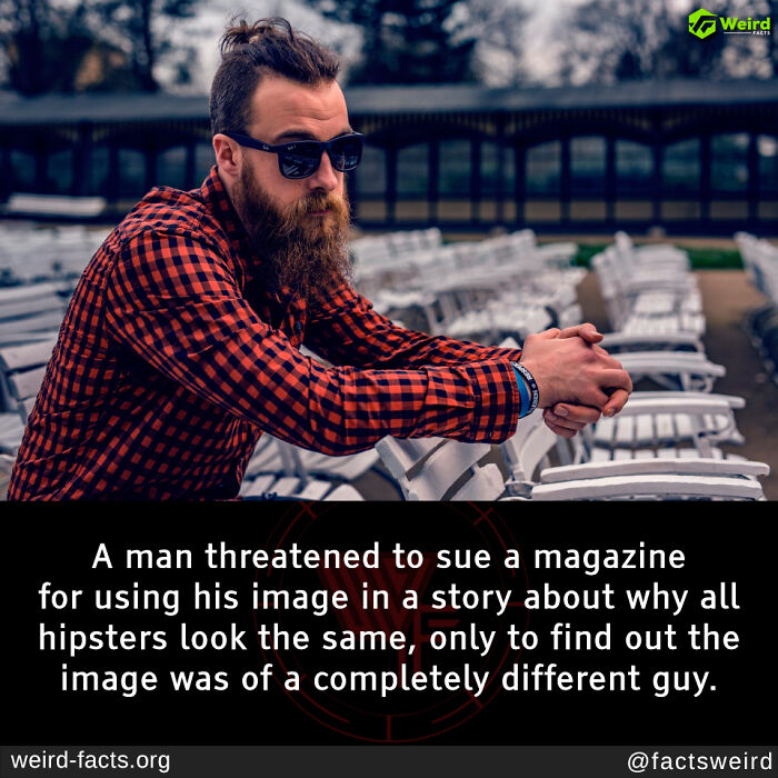 Bearded man in sunglasses and plaid shirt outdoors, embodying a weird fact about mistaken identity.