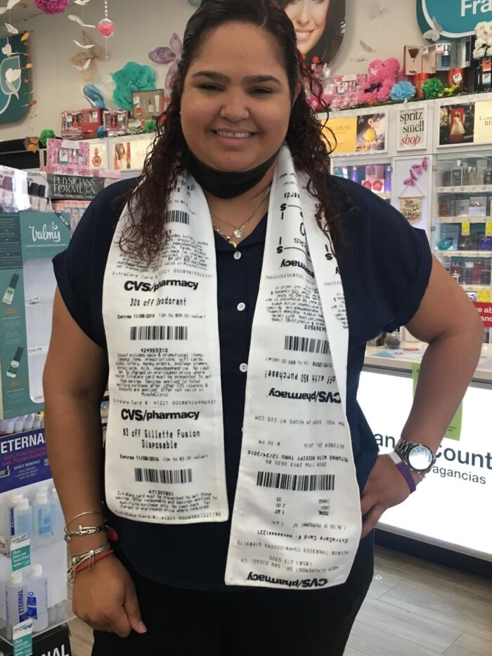 Forget Designer Labels, This CVS Receipt Scarf Is The Ultimate Symbol Of Thriftiness And Humor