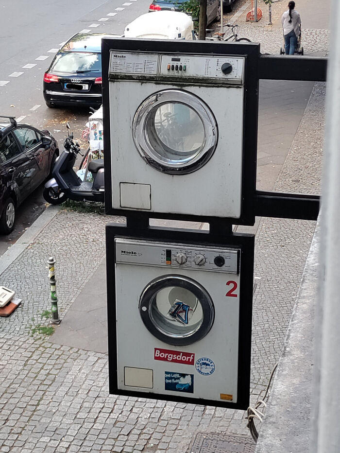 My Local Laundromat Uses Washing Machine Fronts For A Sign