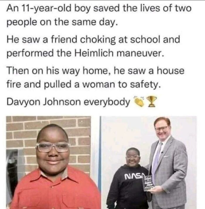 Davyon Johnson, An Eleven Year Old, Saved Two Lives In One Day