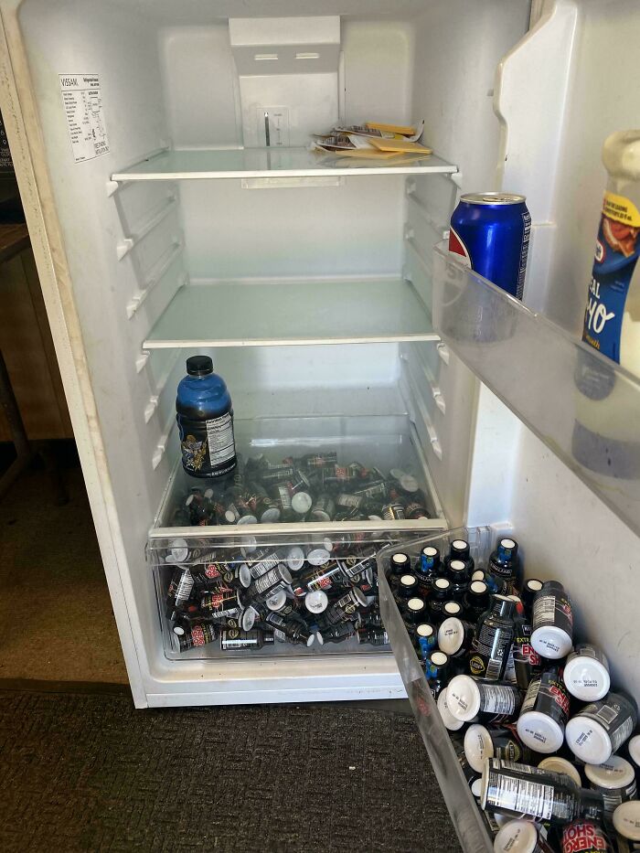 The Fridge At The Welding Shop I Work At