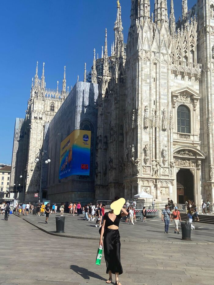 I Just Went To Milan And It Is A Huge Consumer Market. Ads Are Everywhere, They Even Put A LED Panel On Their Cathedral