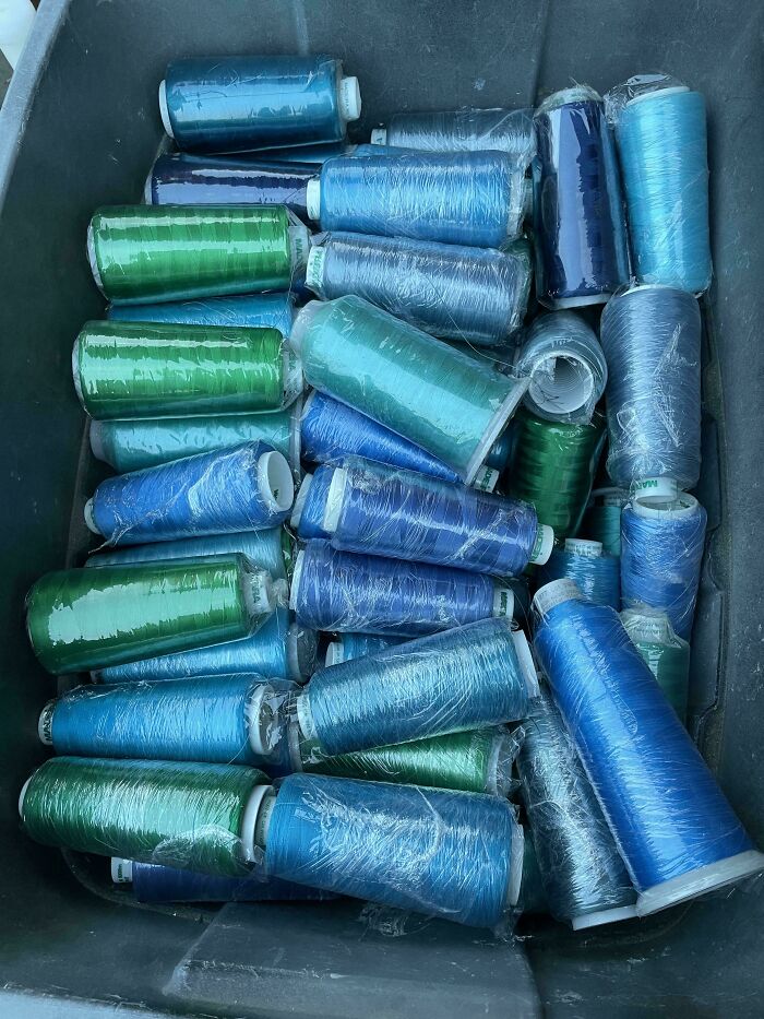 Embroidery Shop Closed. 300 Cones Of Thread Tossed