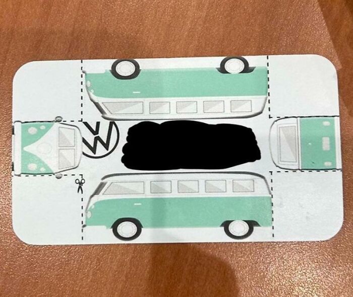 This Business Card At A Car Dealership That Can Be Folded Into A Mini Volkswagen Van