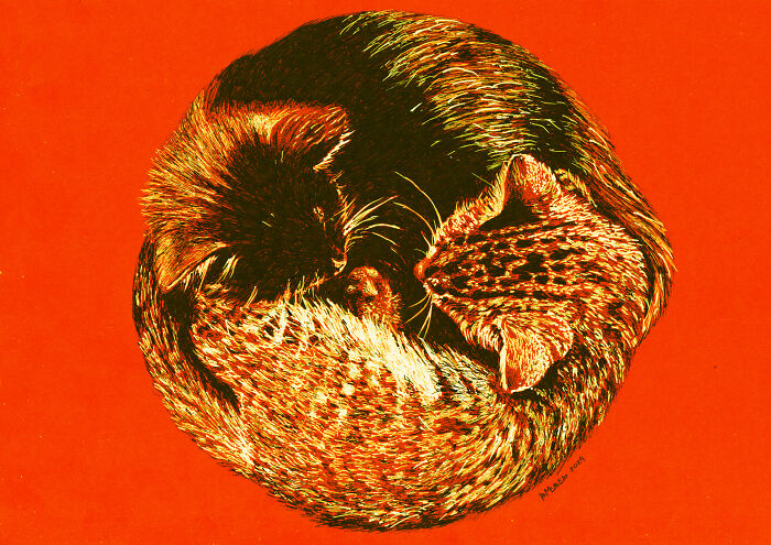 My 13 Dot Drawings On Orange Paper