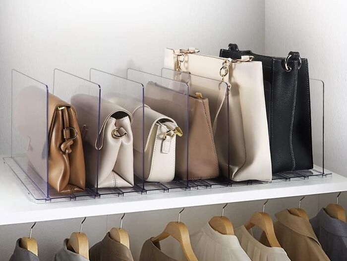 Keep Your Handbags Neat And Upright With Dividers 