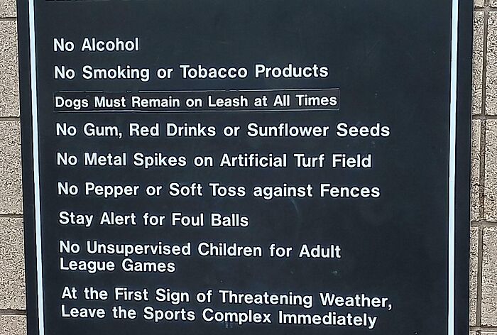 Red Drinks Are Not Allowed At A Local Sports Complex