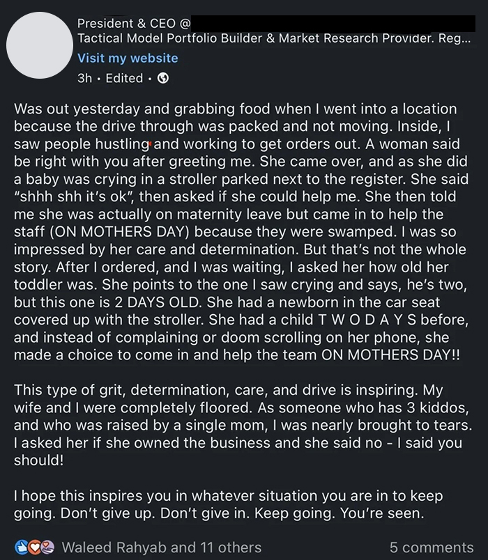 CEO Brought To Tears By Mom Who Came In To Work 2 Days After Giving Birth, Gets Destroyed Online CEO Brought To Tears By Mom Who Came In To Work 2 Days After Giving Birth, Gets Destroyed Online