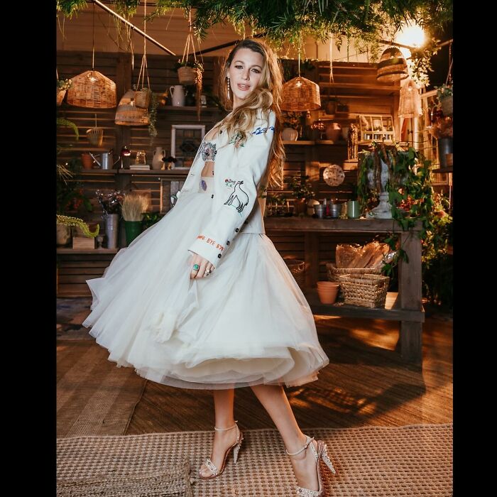 Blake Lively Looks Like &ldquo;A Real-Life Princess&rdquo; In Floral Bralette And Full Tulle Skirt