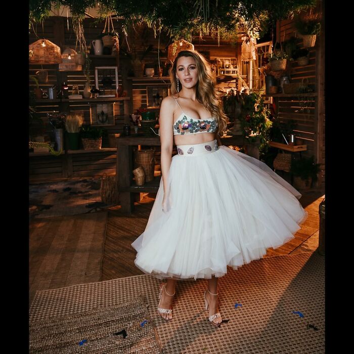 Blake Lively Looks Like &ldquo;A Real-Life Princess&rdquo; In Floral Bralette And Full Tulle Skirt