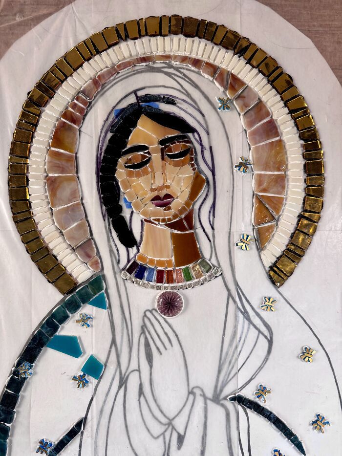 I Captured The Stages Of My Mosaic Artwork Illustrating The Holy &lsquo;Mary&rsquo;