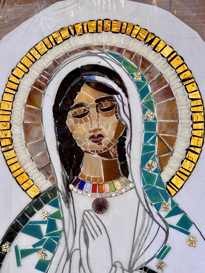 I Captured The Stages Of My Mosaic Artwork Illustrating The Holy &lsquo;Mary&rsquo;