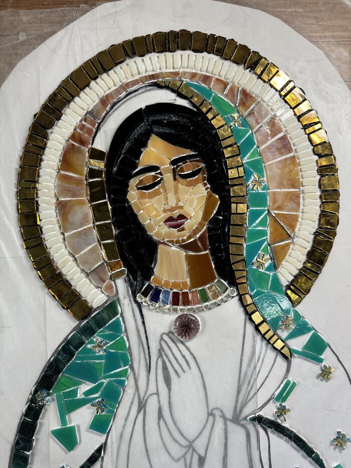 I Captured The Stages Of My Mosaic Artwork Illustrating The Holy &lsquo;Mary&rsquo;